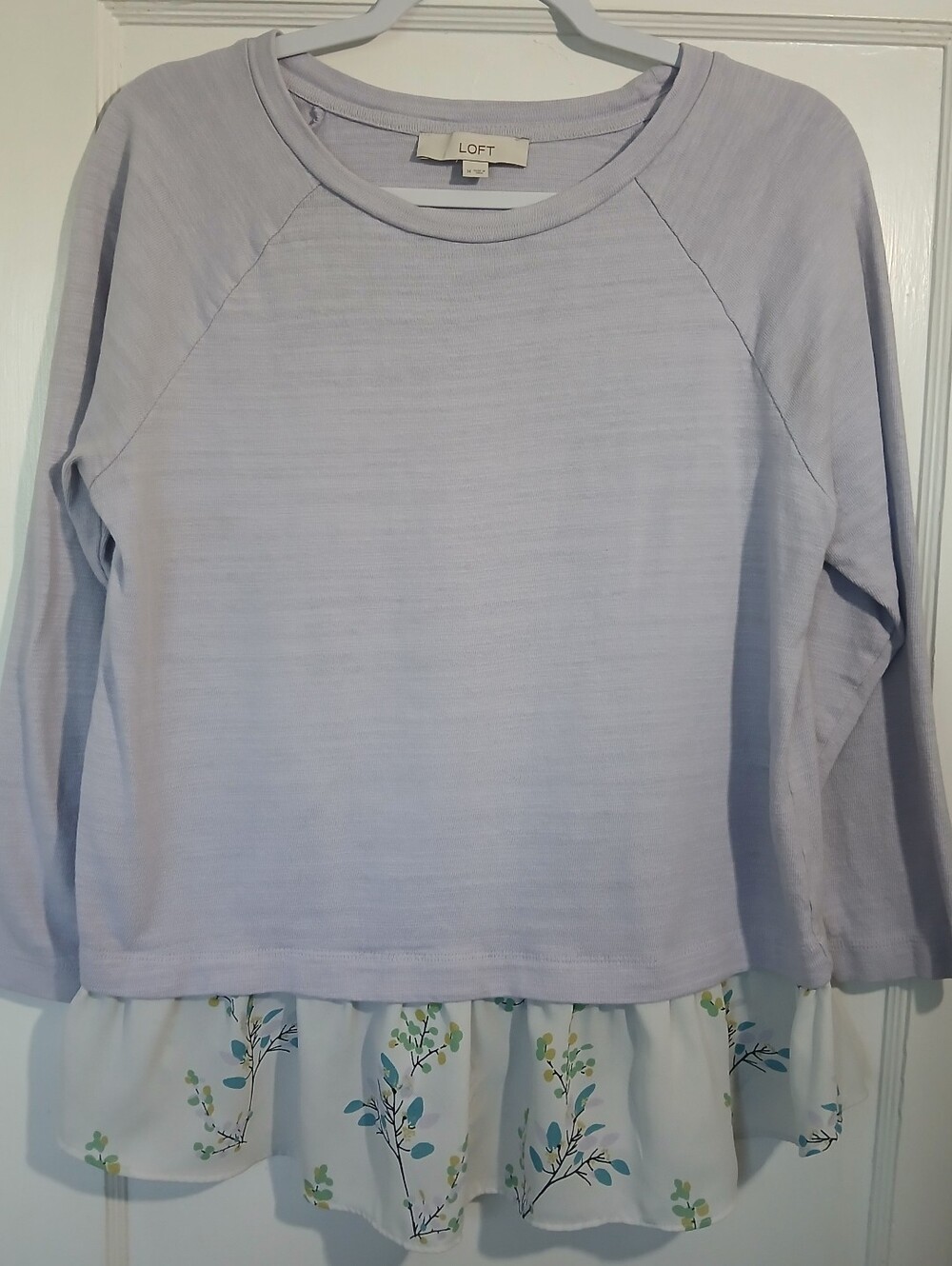 LOFT Layered Ruffle Hem Top - Picture 2 of 9